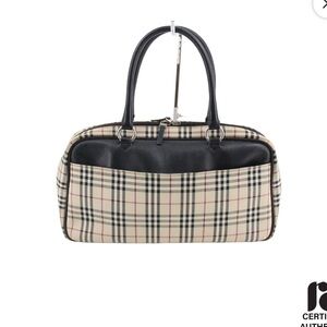 Authentic Burberry Beige and Black House Check Handbag